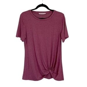 Moyee Berry Colored T-Shirt with Side Knot Size Large